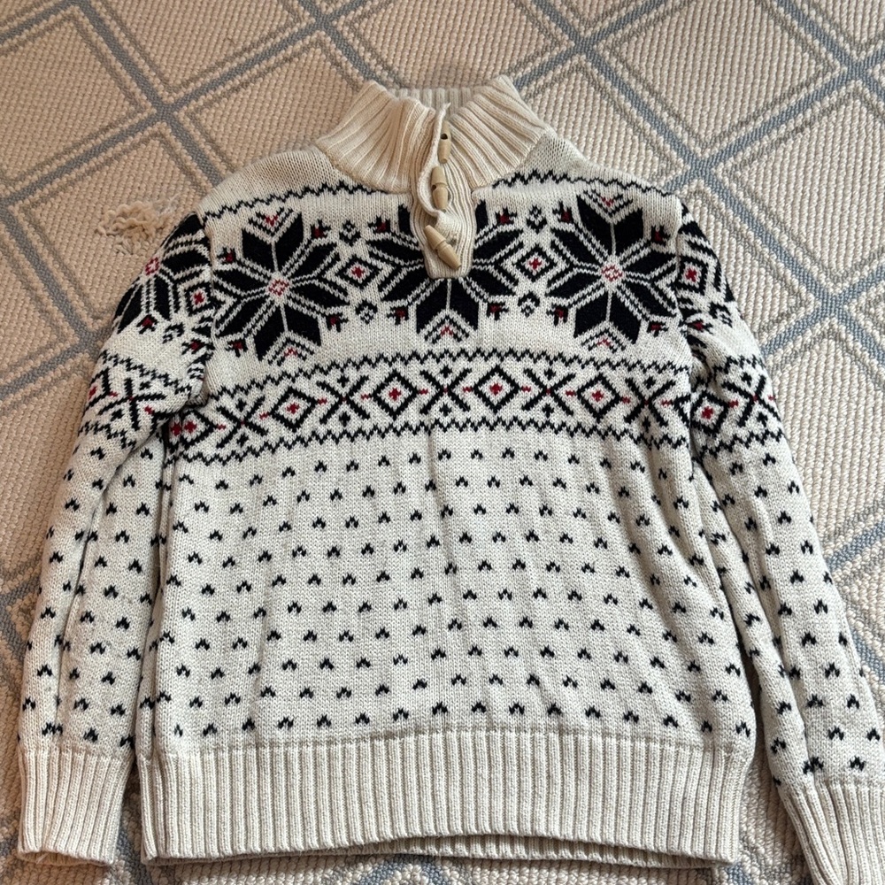 EUC Polo by Ralph Lauren Cream and Black Knit Sweater Sz 10-12